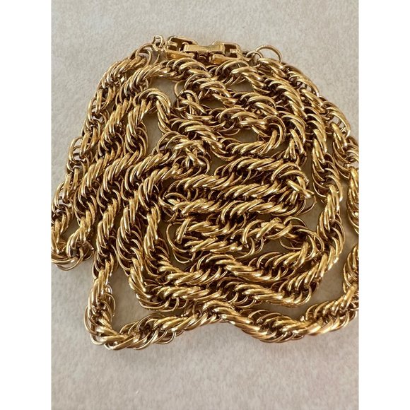 Givenchy Jewelry - Givenchy 1980s vintage gold plated twisted rolo links chain 30" necklace